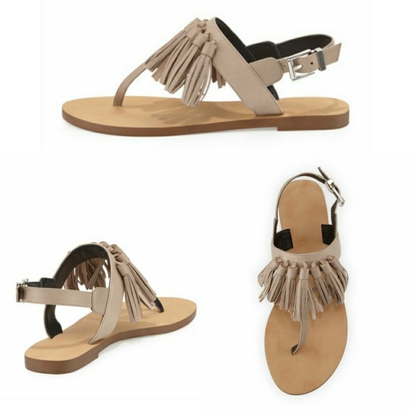 NWOB Rebecca Minkoff Tassel Erin Taupe Sandals - Picture 2 of 7